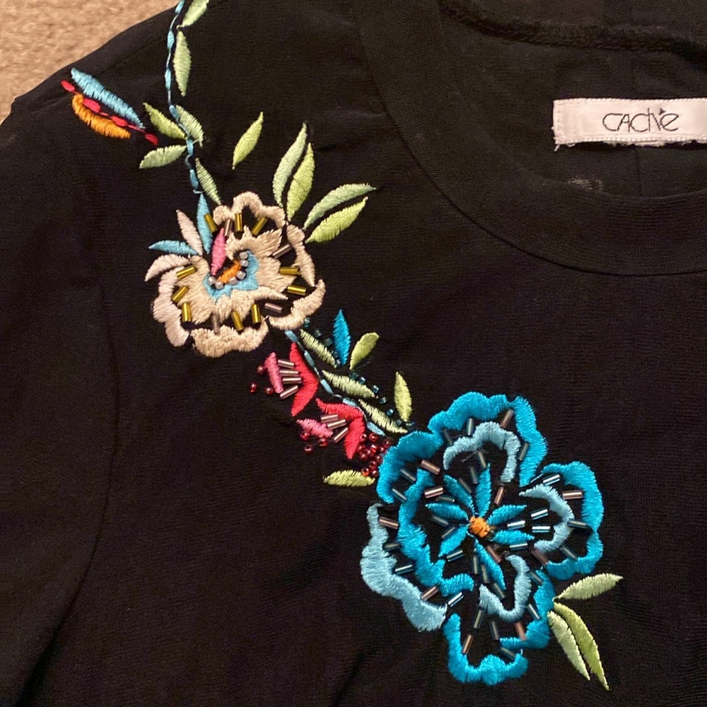 Cache Embroidered Chiffon Top - Picture 3 of 4